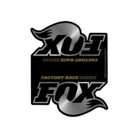 Fox Shocks 2.0" Shock Silver Logo Reservoir Stickers With Black Background