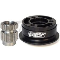 Joes Black Anodized Aluminum 3 Bolt Grant Pattern Steering Wheel Quick Disconnect For 3/4" Shaft