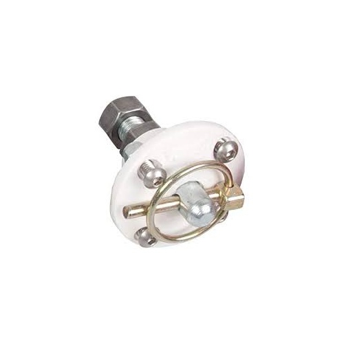 AutoFab Complete 65mm (2-9/16") White Urethane Bonnet Pin Bushing Assembly With Q-Clip, Bolts and Nyloc Nuts