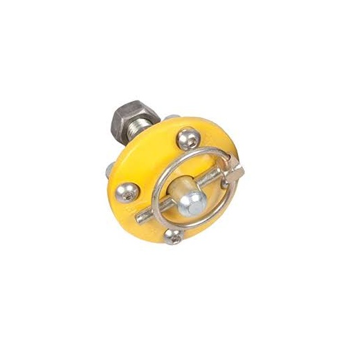AutoFab Complete 65mm (2-9/16") Yellow Urethane Bonnet Pin Bushing Assembly With Q-Clip, Bolts and Nyloc Nuts