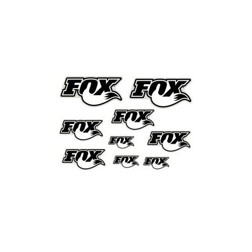 Fox Shocks Die Cut Sticker Decal Assortment Black Logos With White Background