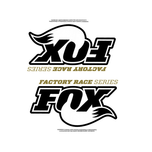Fox 2.5" Factory Race Series Shock Black Logo Reservoir Stickers With Clr Background 5-5/8" x 7-5/8"