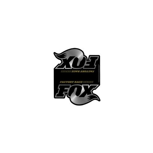 Fox Shocks 2.0" Shock Silver Logo Reservoir Stickers With Black Background