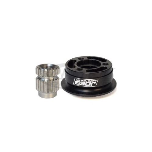 Joes Black Anodized Aluminum 3 Bolt Grant Pattern Steering Wheel Quick Disconnect For 3/4" Shaft
