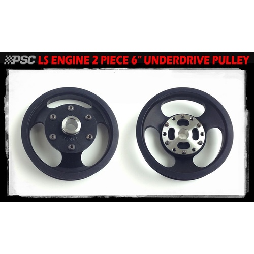 PSC PP3608A - 6.0" TWO PIECE Power Steering Pump Pulley (Serpentine)