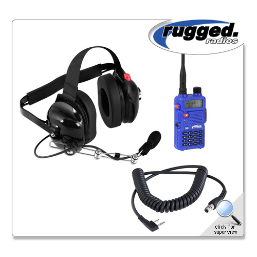 VHF/UHF RH-5R 5-Watt Radio and Headset Crew Chief/Spotter Package